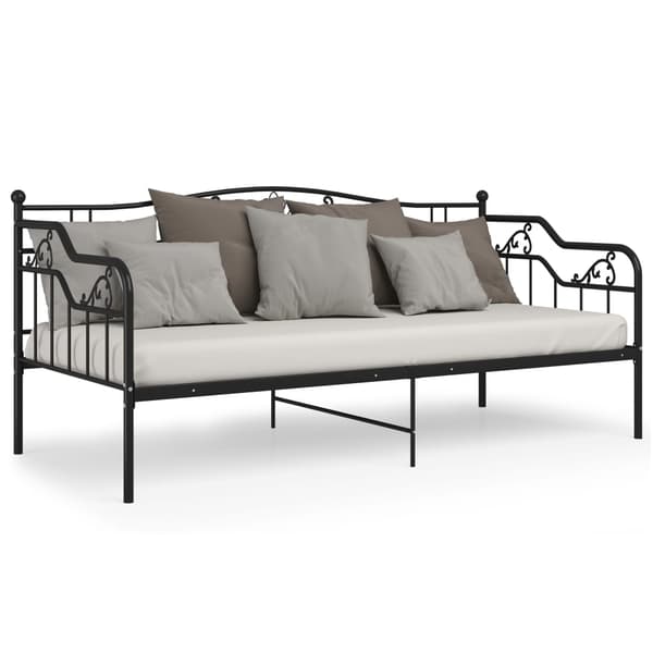 vidaXL sofastel sort metal 90x200 cm