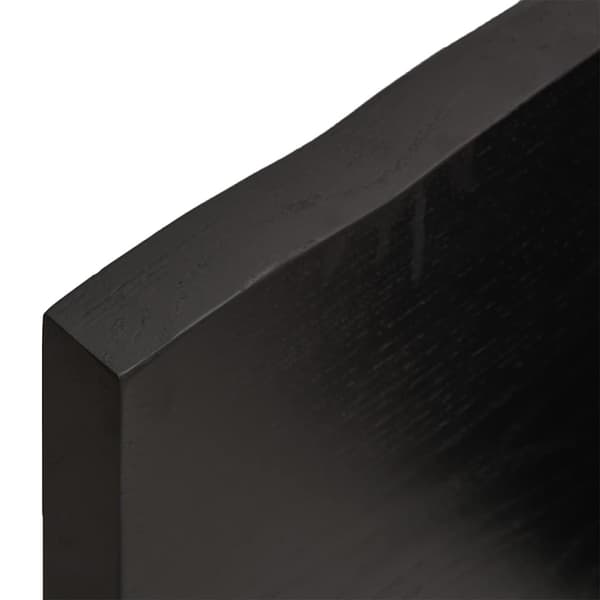 vidaXL hylde mørkebrun 200x60x(2-4) cm egetræsfinish