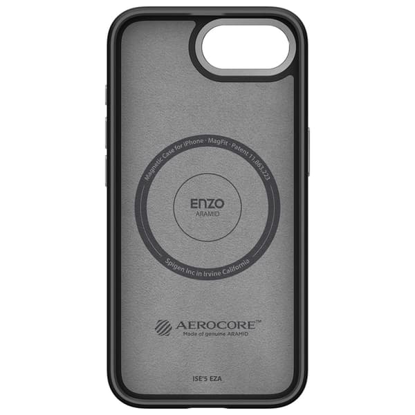 Spigen Enzo Aramid Mag-cover til MagSafe til iPhone 16e, sort
