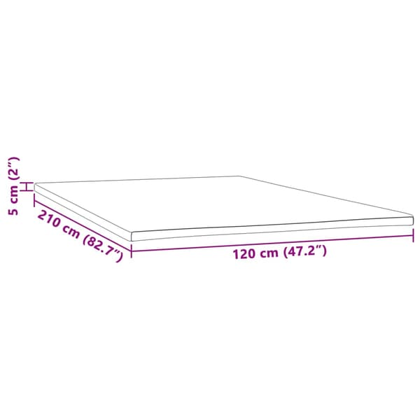 vidaXL topmadras, 120x210x5 cm