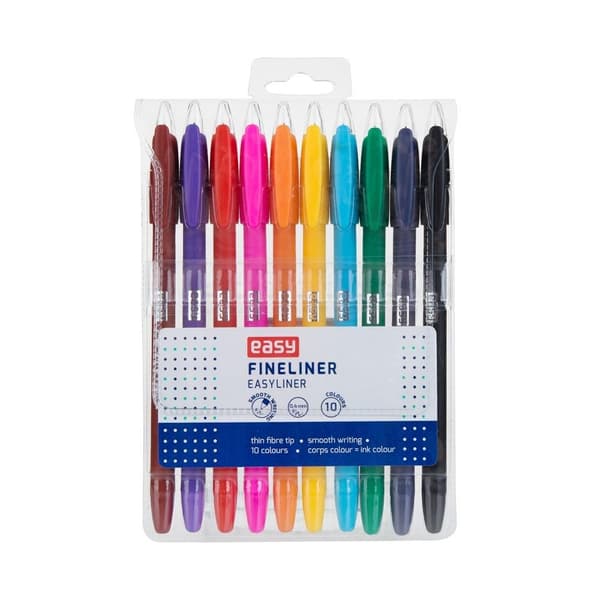 EASY fineliner med 10 farver