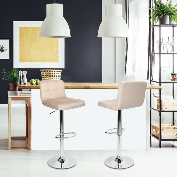 Arako krombeige sammetsbarstol