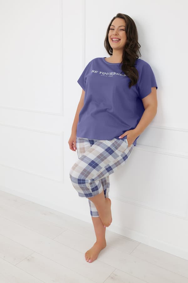 Kortärmad dampyjamas, 3/4-byxor Rima S