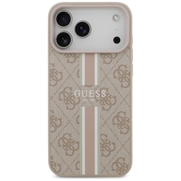 Guess 4G Printed Stripes MagSafe-etui til iPhone 17 Pro Max Pink