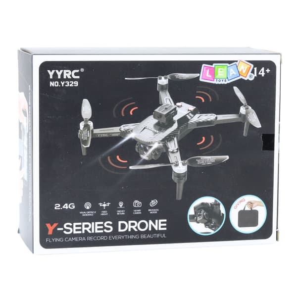Drone Y329 HD Kamera WIFI LED Lys App Sort Kulstoffiber