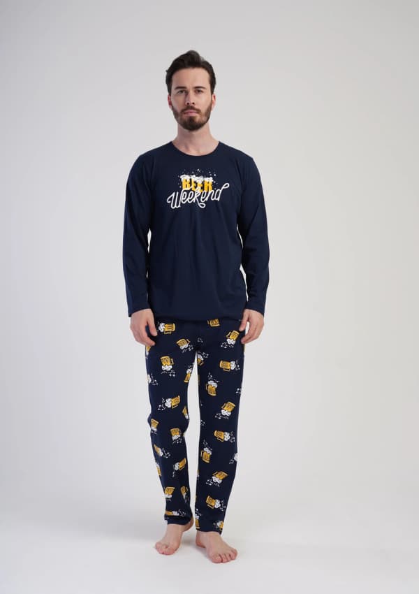 Herrpyjamas i bomull S Vienetta långärmade byxor Rolig present