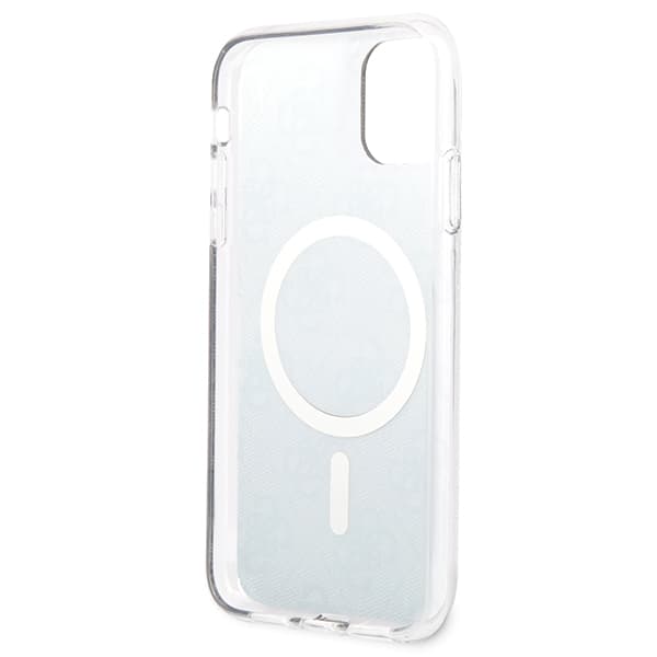 Guess 4G Print MagSafe-etui + opladersæt til iPhone 11, sort