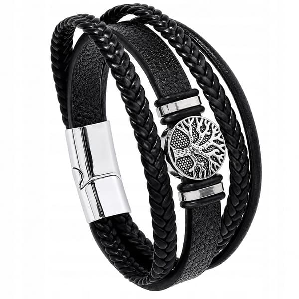 Herrläderarmband Premium flätat läderarmband Gåva