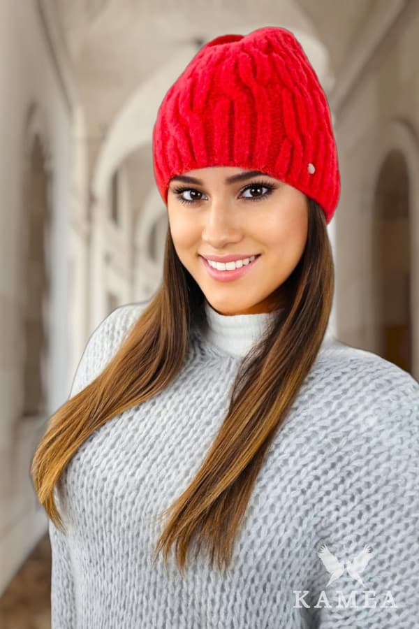 GIZMA fluffy vinterfleecehue, koralfarvet