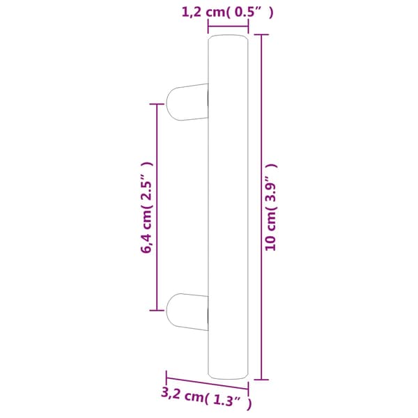 vidaXL skabsgreb 20 stk. sølv 64 mm rustfrit stål