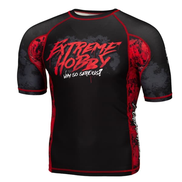 Herre kortærmet rashguard WHY SO SERIOUS M SORT