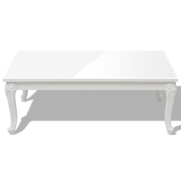 vidaXL Soffbord, 115x65x42 cm, högglans, vit