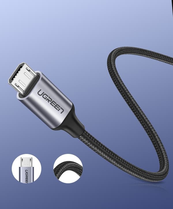 USB - micro USB -kaapeli 1m harmaa