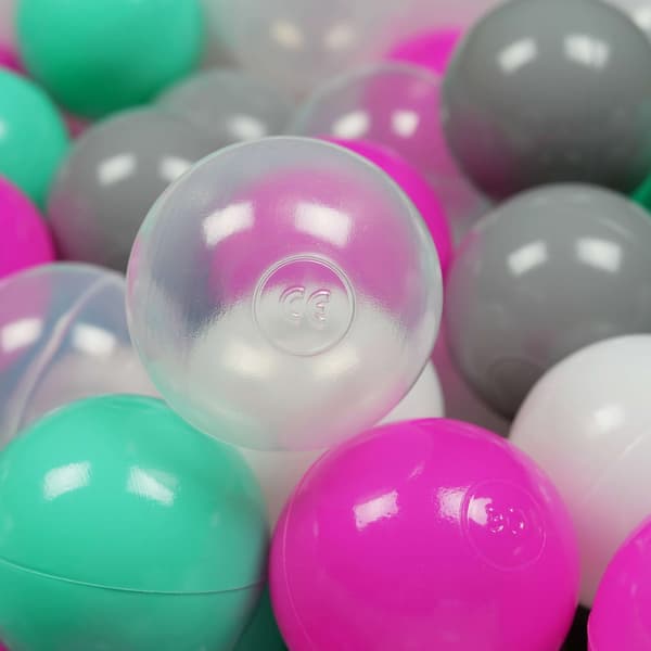 Legetøjskugler ø7cm 50 stk. hvid, pink, mint, grå, transparent