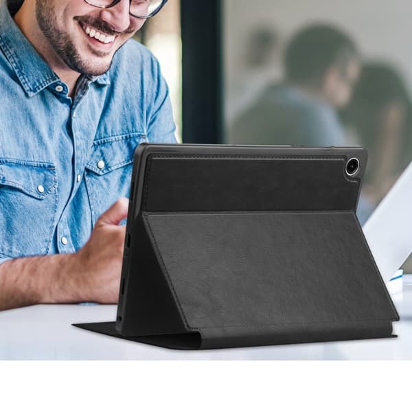 Fodral för Samsung Galaxy Tab A9+, visitkorts- och pennfack, svart