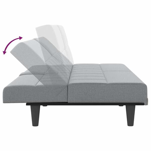 vidaXL Bäddsoffa med mugghållare ljusgrått tyg