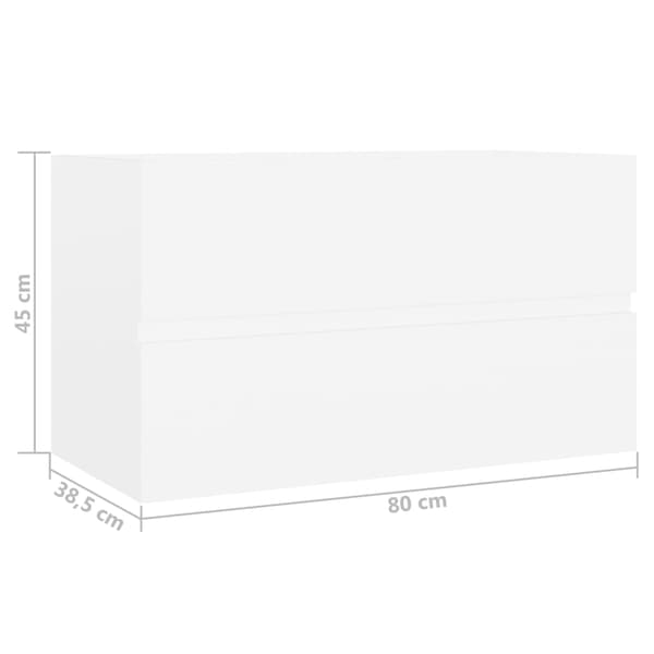 vidaXL håndvaskskab hvid 80x38,5x45 cm spånplade