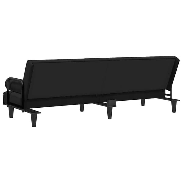 vidaXL sovesofa med armlæn, sort fløjl
