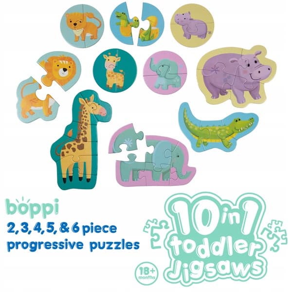BOPPI First Safari 10-i-1 progressivt pussel, 30 bitar