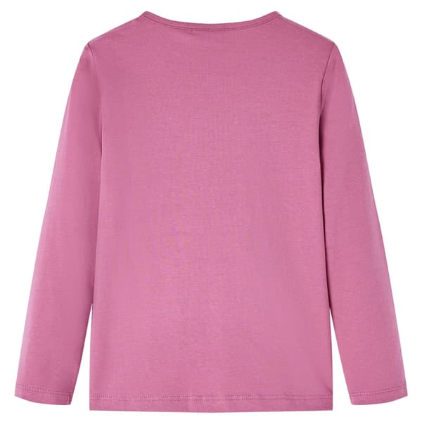 Barn långärmad T-shirt, hallon, 92