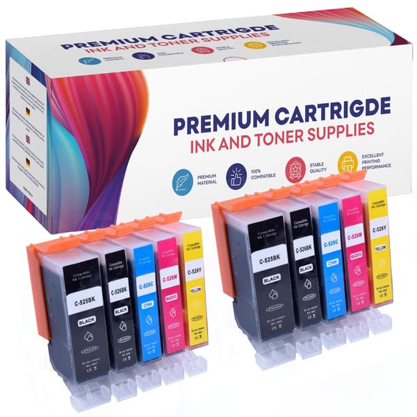 10 kpl Canon GP-C525XL CMYK -mustetta x2 GP