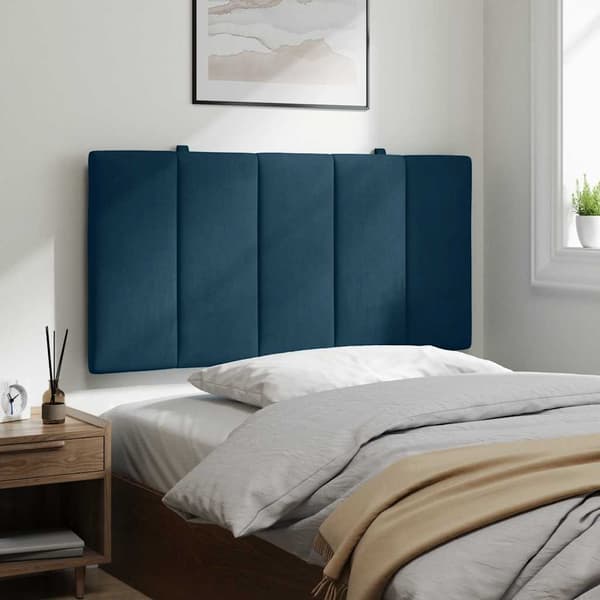vidaXL Sängynpäädyn tyyny, sininen, 100 cm, sametti