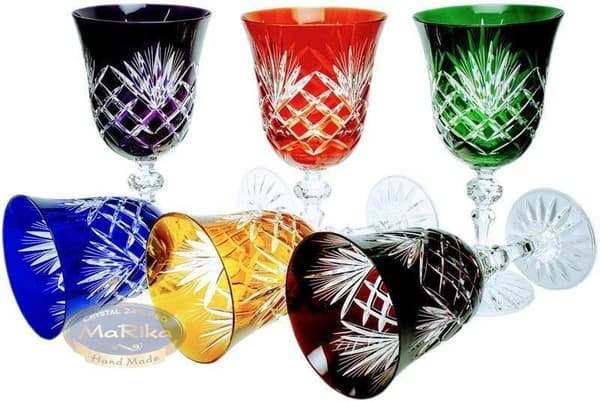 Farverige krystalvinglas 170ml Ananas