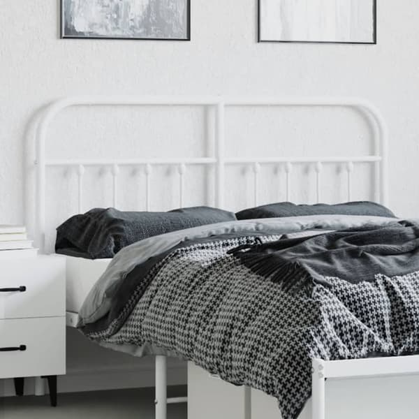 vidaXL metalsengegavl hvid 135 cm