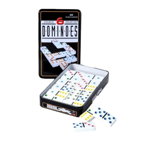 Domino Double 6 metallilaatikossa