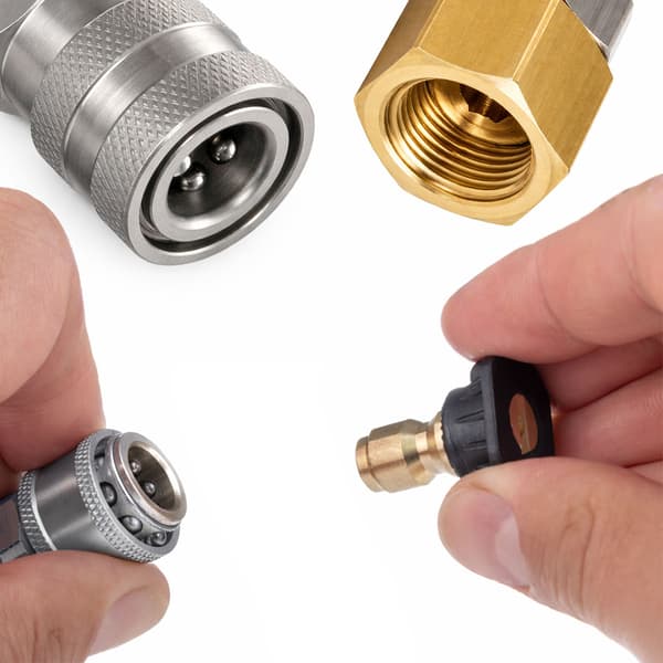 QuickConnect M18 INOX - Lynkoblingsmuffe til højtryksrensere | 180 bar | Rustfrit stål