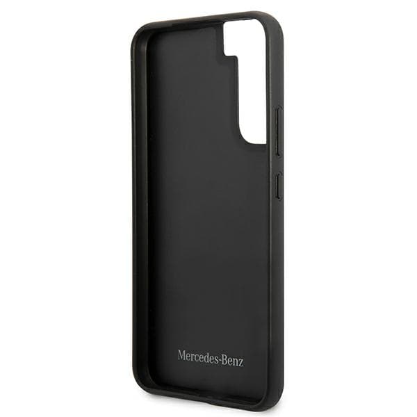 Mercedes lædercover med stjerner og mønster til Galaxy S22+, sort