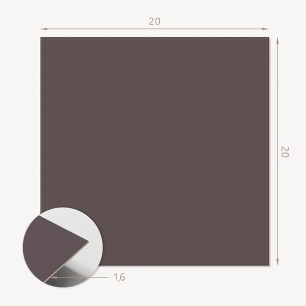 Vinylfliser med tryk, klar til montering, brun farve, 20x20x20 cm