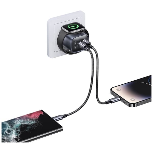 USAMS CC293 T67 20W vægoplader til iWatch 1xUSB-C 1xUSB-A tarnish