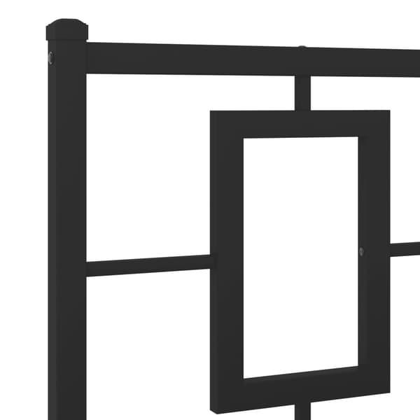 vidaXL metalsengestel med hovedgærde sort 150x200 cm