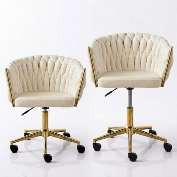 Cristian kontorstol, beige fløjl