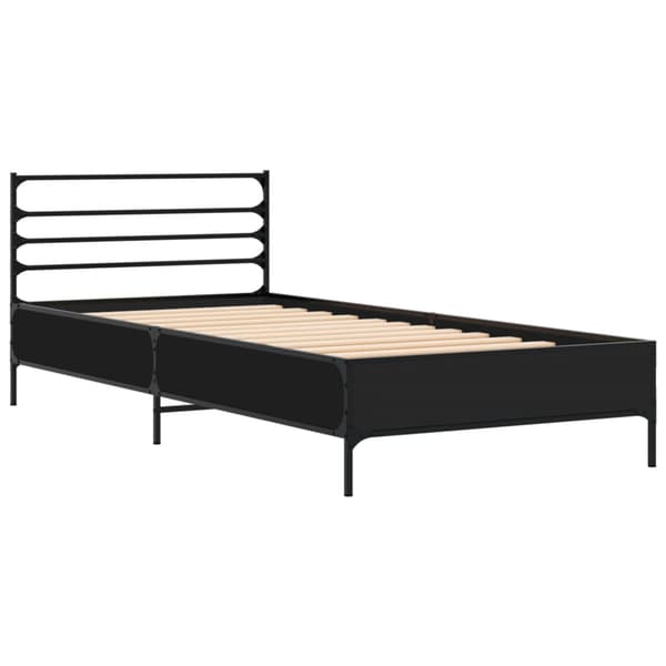 vidaXL sengestel sort 90x190 cm træ og metal