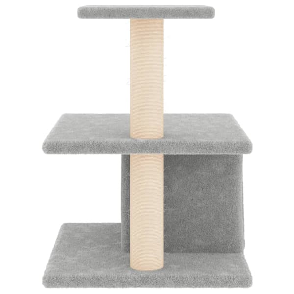 vidaXL kradsetræ til katte med sisalstolper lysegrå 48 cm