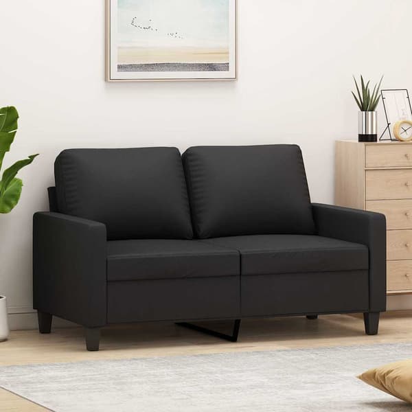 vidaXL 2-sitssoffa, svart, 120 cm, konstläder