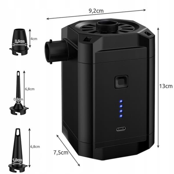 Genopladelig elektrisk madraspumpe til pontonpool USB-tips