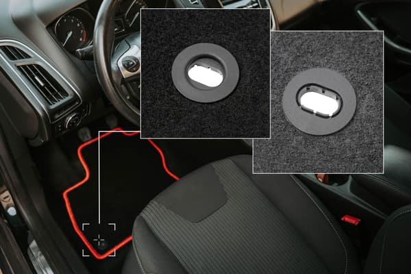Velourmåtter med rød kant til: Ford Ka MK2 hatchback (2008-2012)