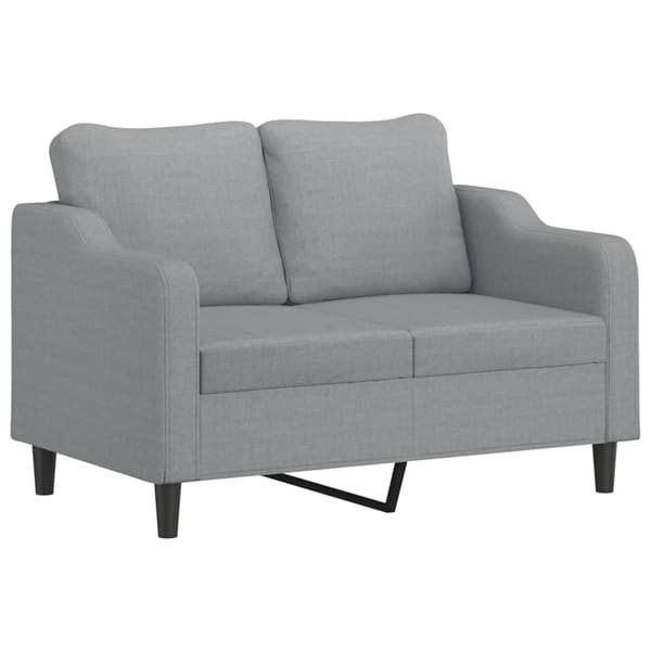 vidaXL 2-sitssoffa med kuddar, ljusgrå, 120 cm, tyg