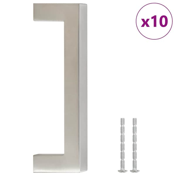 vidaXL skabsgreb 10 stk. sølv 96 mm rustfrit stål