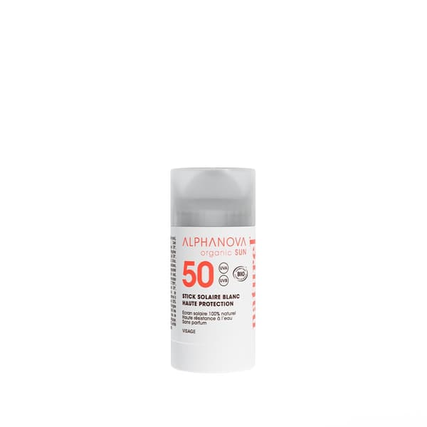 Alphanova SUN Stick solskyddsmedel, SPF50+, vit, 12 g