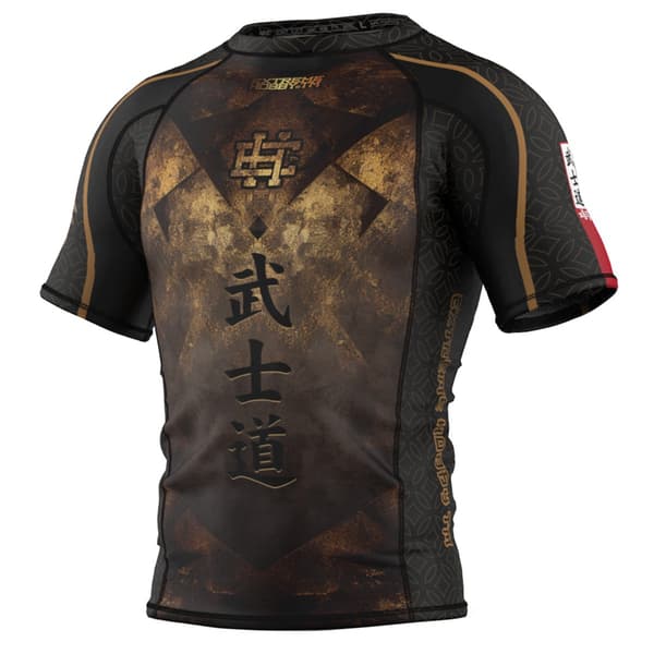 Herre kortærmet rashguard BUSHIDO M SORT