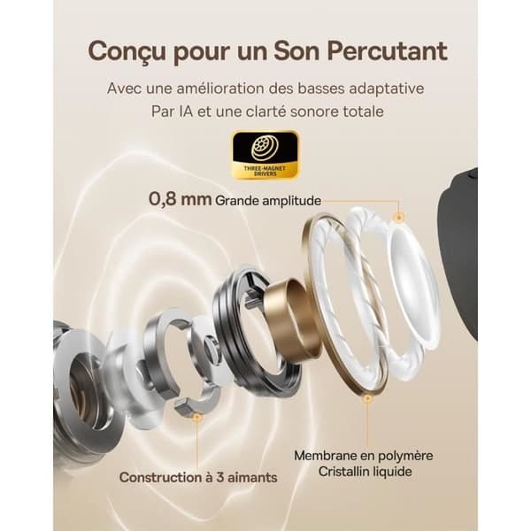Baseus Bowie MC1 Bluetooth 5.4 Clip-høretelefoner IP57 Sort — 40t, open-ear, rig bas
