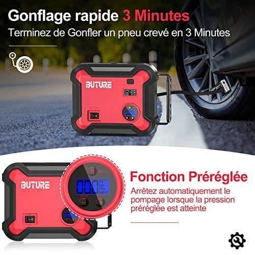Bilstarter - BuTure - BR700 - 2500A - 23800mAh - Bærbar Luftkompressor