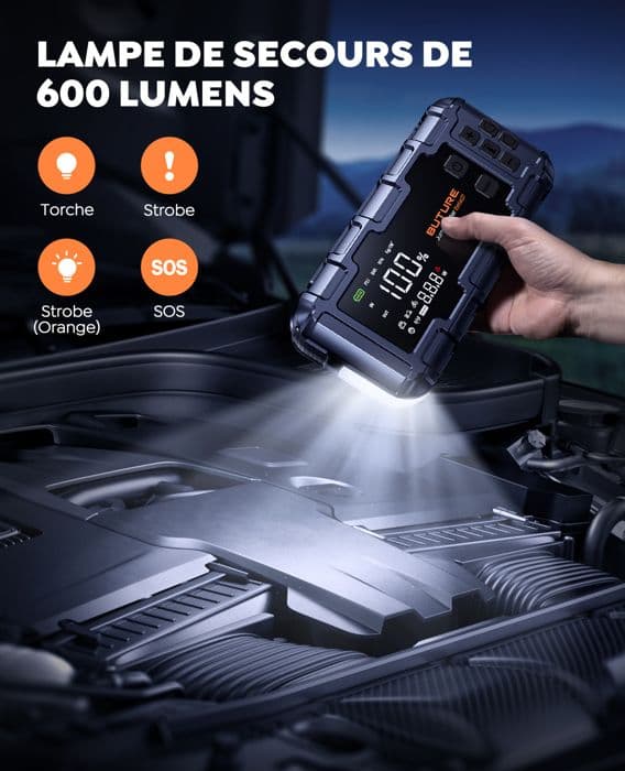 Batteribooster - BUTURE - Beta07 - 26800mAh - 6000A - Kompressor 160 PSI