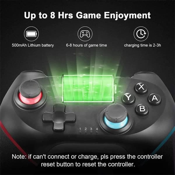 2 stk. Trådløs Controller, Bluetooth Switch Pro Controller, Genopladelig Switch Controller med Turbo-6-Axis-B4