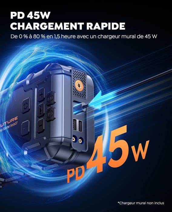 Batteribooster - BUTURE - Beta07 - 26800mAh - 6000A - Kompressor 160 PSI