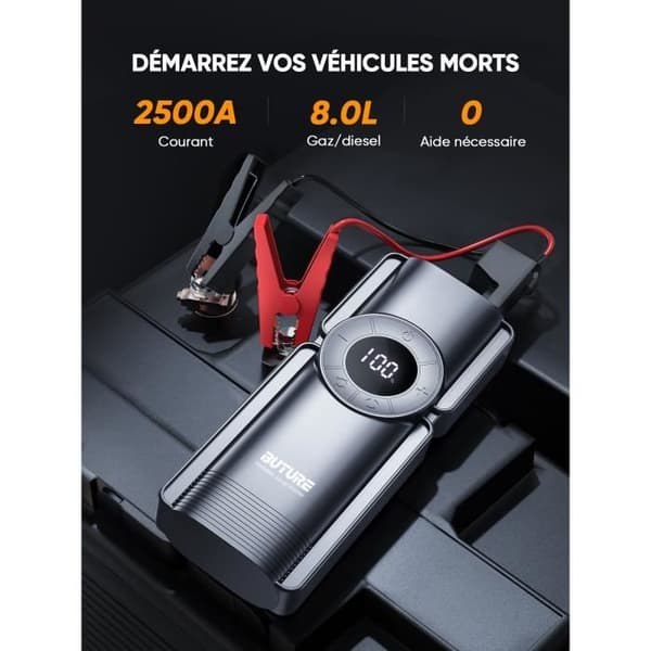 Batteri booster - BUTURE - Beta01 - 20000mAh - 2500A - Kompressor 150psi